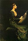 Thomas Dewing Famous Paintings - Lady with a Lute